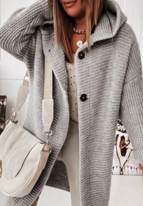 UrbanEase™ Strickmantel mit Kapuze